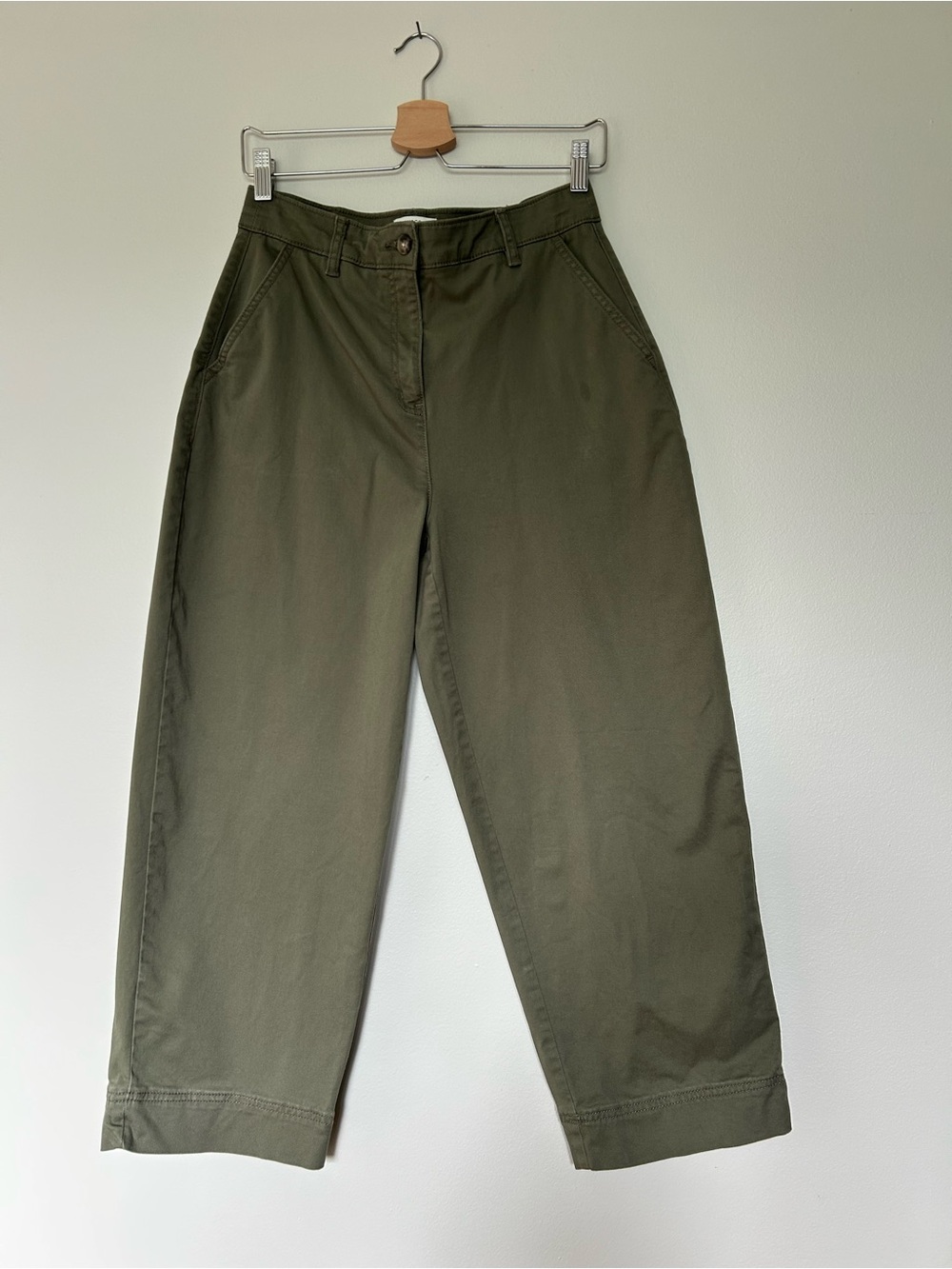 RW&CO. Olive Green Cropped Wide-Leg Pants